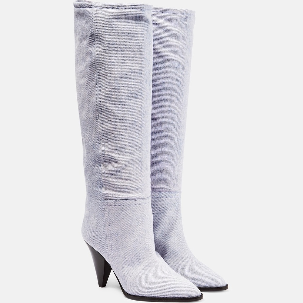 ISABEL MARANT Ririo Tall Heeled Denim Boots - Picture 3 of 15